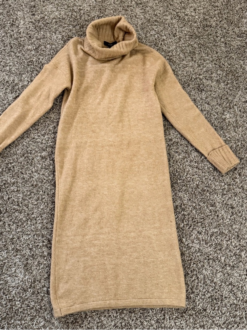 Vero moda Cozy Camel Turtleneck Sweater Midi Dress - Picture 2 of 5